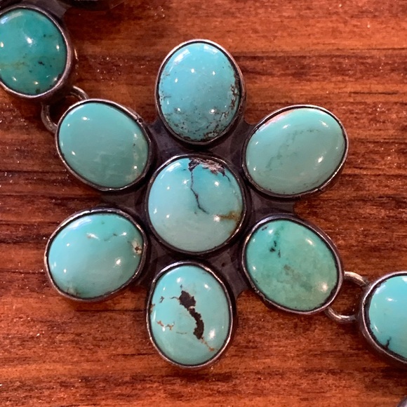 Vintage Federico Jimenez Turquoise Flower Necklace - Picture 11 of 17